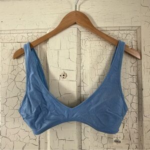 Aerie Bikini Top Blue Ribbed